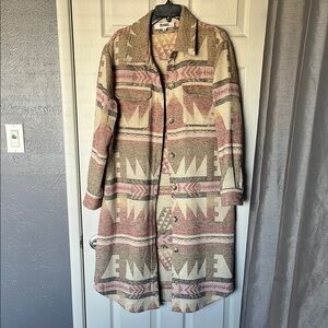 Tribal Pattern Long Coat